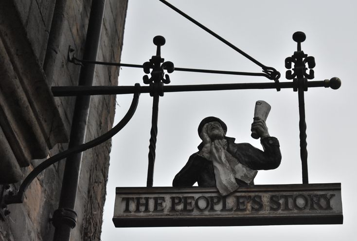 A building's signboard in Edinburgh, Scotland 